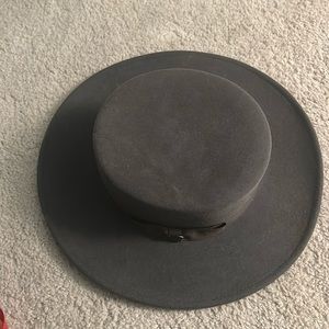 C and C Exclusive Wool boater hat in Brown.